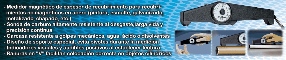 Instrumento Magnético de Medición Espesor Recubrimiento no magnético sobre acero PosiTest